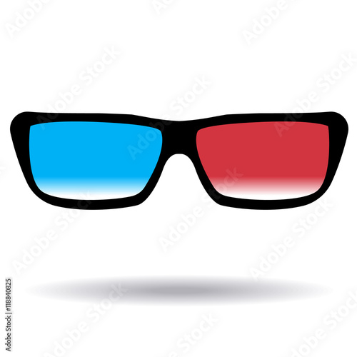 3D cinema glasses isolated on white background. Vector illustration.