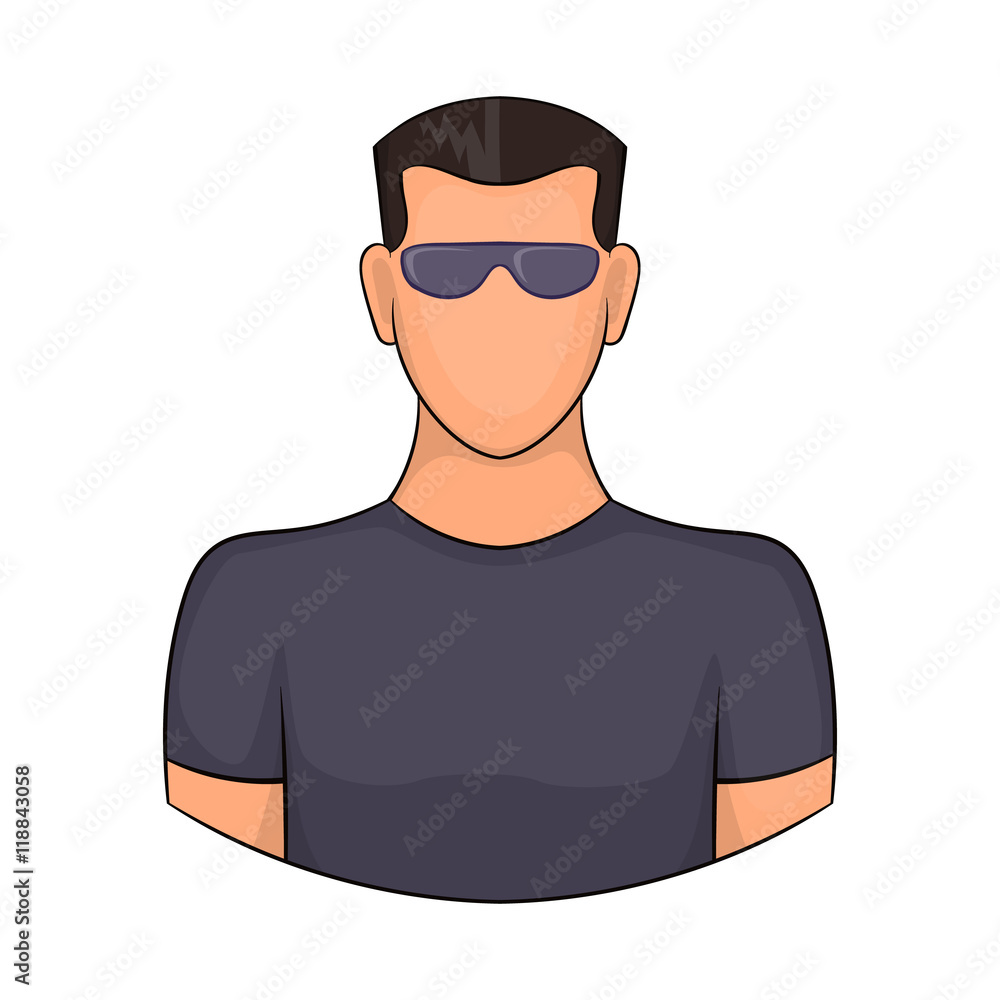 Man in glasses icon in cartoon style isolated on white background. People symbol Man in glasses icon in cartoon style isolated on white background. People symbol