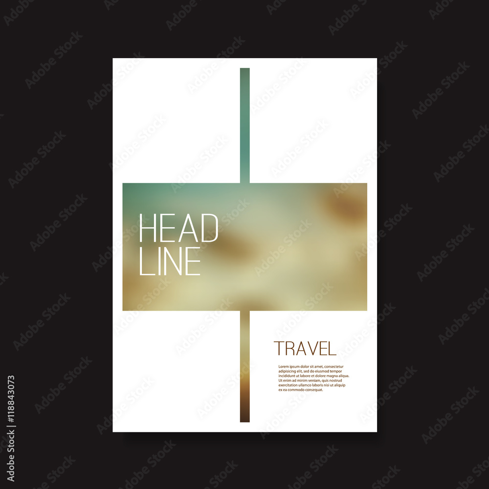 Fototapeta premium Flyer or Cover Design with Blurred Background 