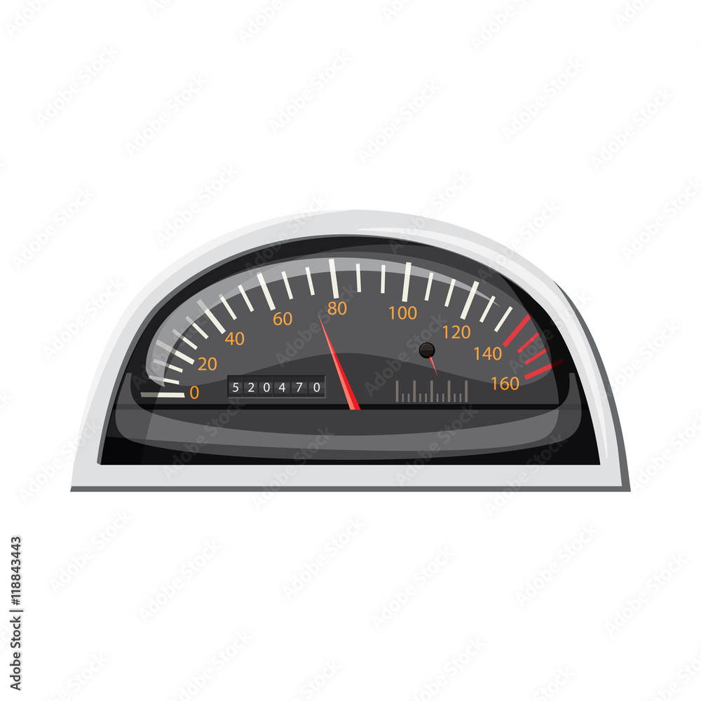 Small speedometer for car icon in cartoon style isolated on white background. Speed measurement symbol Small speedometer for car icon in cartoon style isolated on white background. Speed measurement symbol