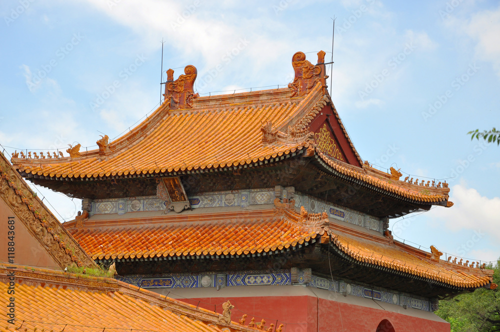 Daming Tower of Fuling Tomb of Qing Dynasty, Shenyang, China. Fuling Tomb (East Tomb) is the mausoleum of Nurhaci of the Qing Dynasty. Fuling Tomb is a UNESCO World Heritage Site. Daming Tower of Fuling Tomb of Qing Dynasty, Shenyang, China. Fuling Tomb (East Tomb) is the mausoleum of Nurhaci of the Qing Dynasty. Fuling Tomb is a UNESCO World Heritage Site.