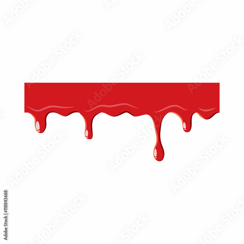 Dripping down blood icon isolated on white background. Liquid symbol