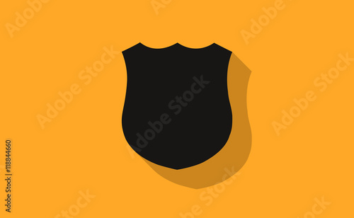 Vector badge symbol icon on flat background