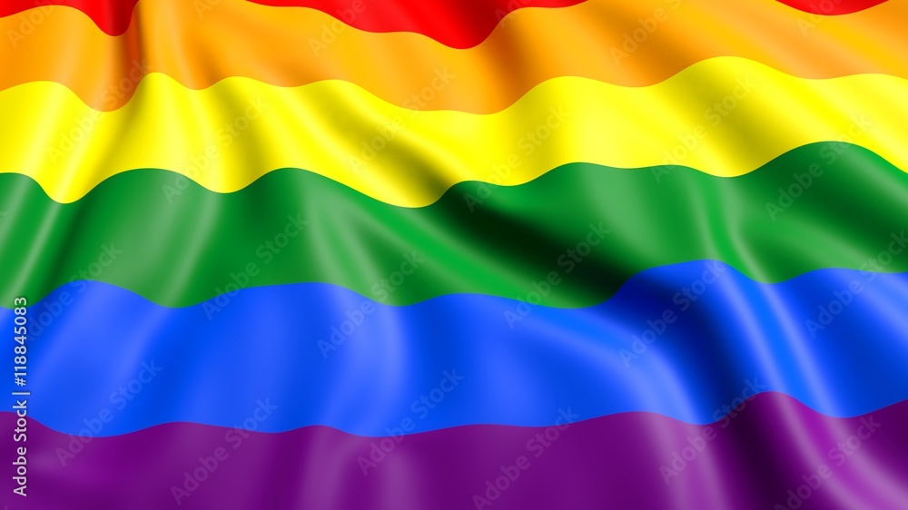 Fototapeta premium 3d rendering flag in rainbow colors