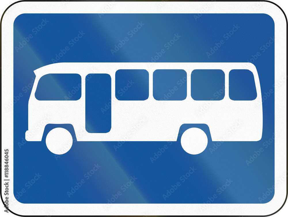 Road sign used in the African country of Botswana - The primary sign applies to midi-buses Road sign used in the African country of Botswana - The primary sign applies to midi-buses