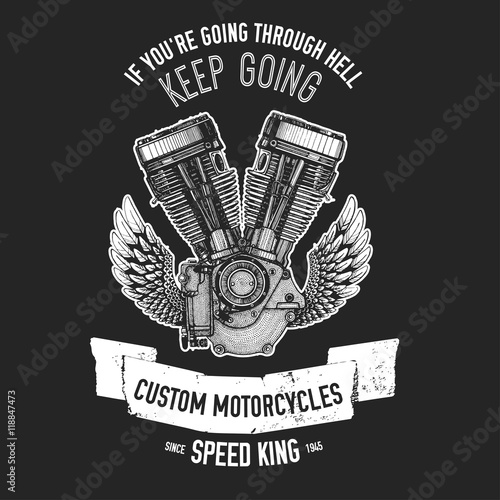 Hand drawn quote about motorcycles and bikers