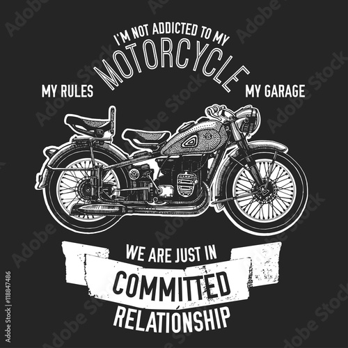 Hand drawn quote about motorcycles and bikers