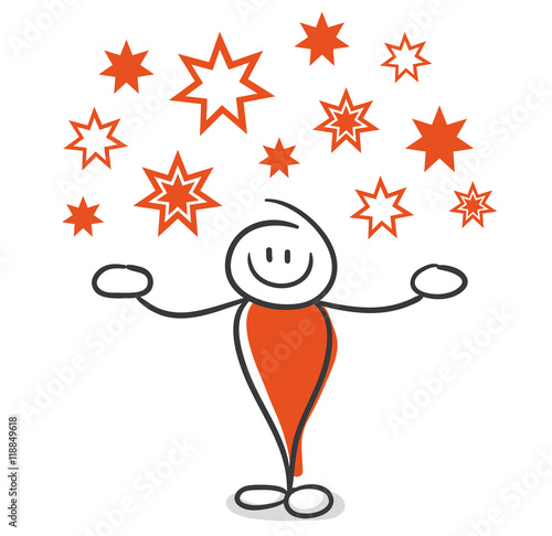 Stick Figure Series Red / Sterne