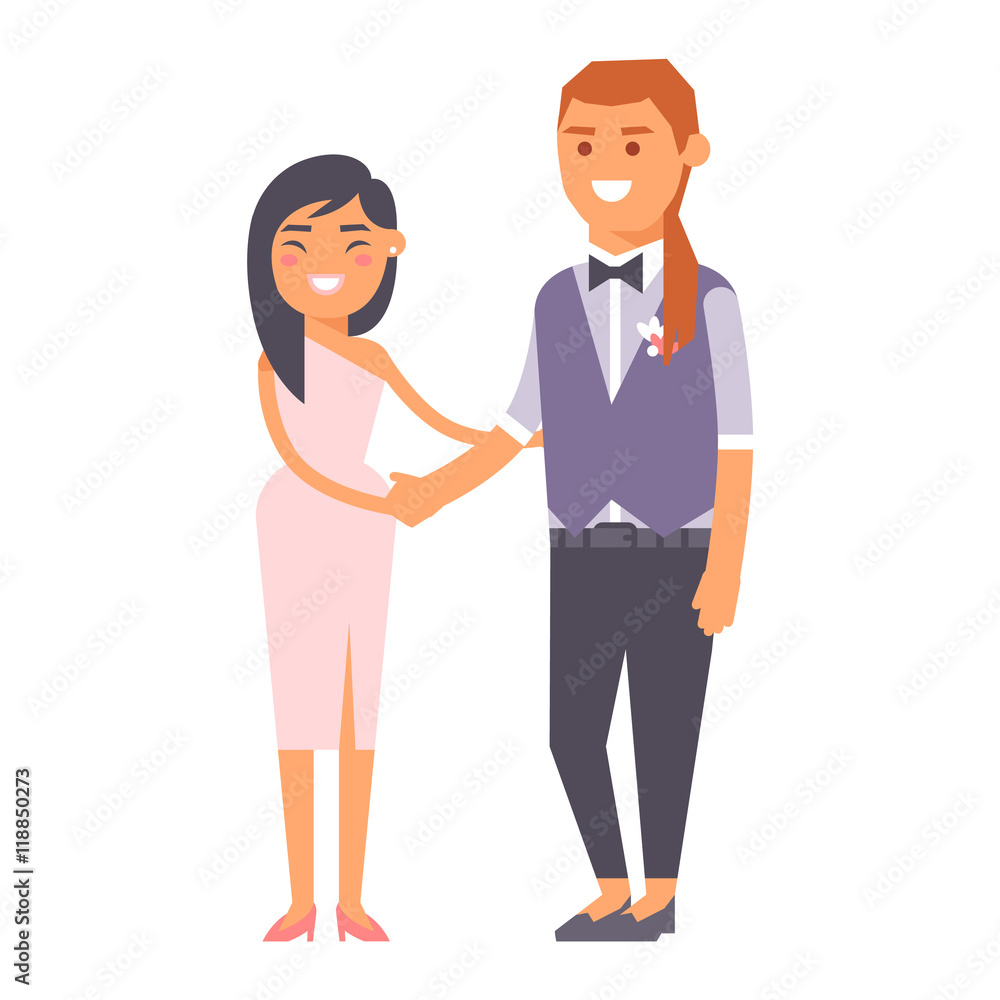 Wedding couple vector people