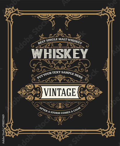 Whiskey card with old frame