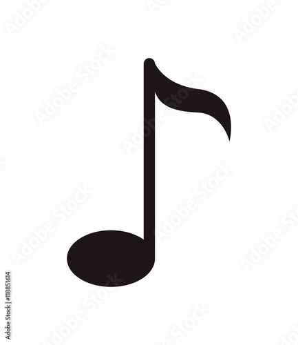 flat design music note icon vector illustration