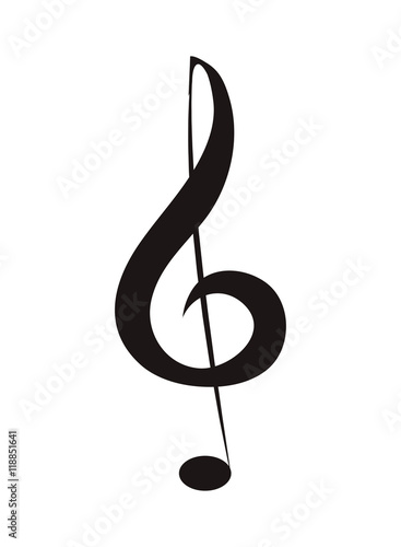flat design music note icon vector illustration