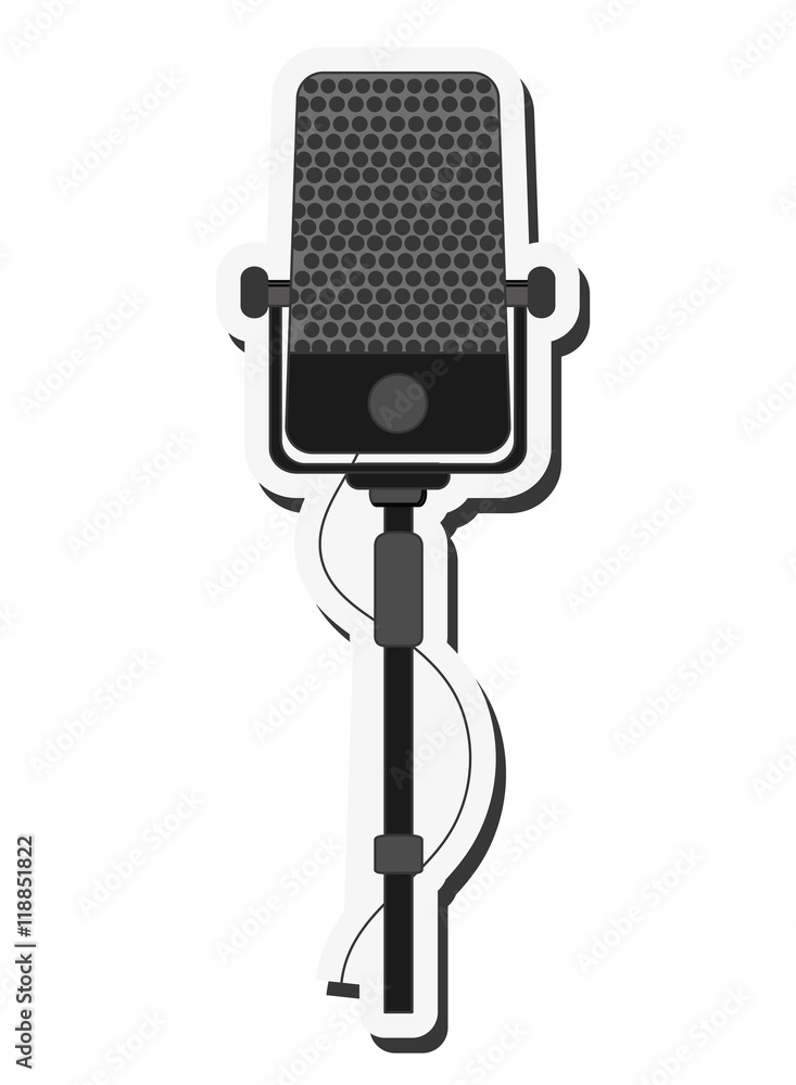 Fototapeta premium flat design single microphone icon vector illustration