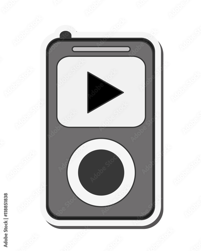 flat design mp3 music player icon vector illustration flat design mp3 music player icon vector illustration