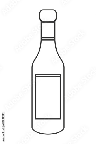 flat design liquor bottle icon vector illustration