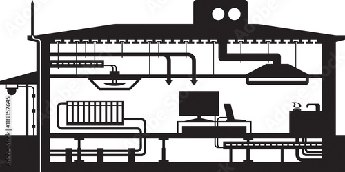 Different building installations - vector illustration