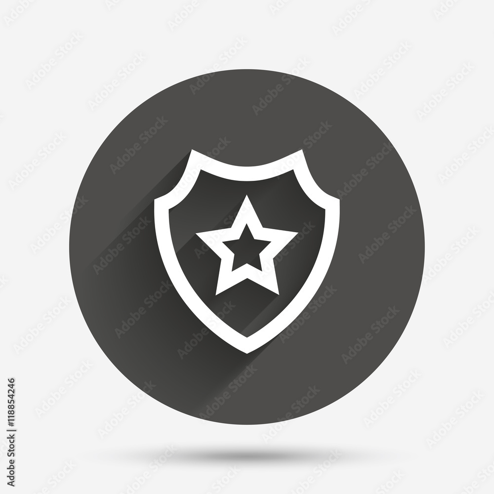 Shield with star icon. Favorite protection. Shield with star icon. Favorite protection.