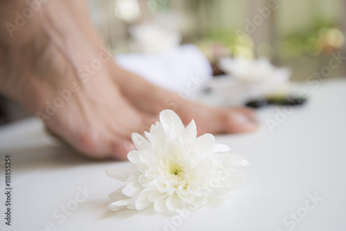 Spa treatment and product for female feet spa  Thailand. Select and soft focus  