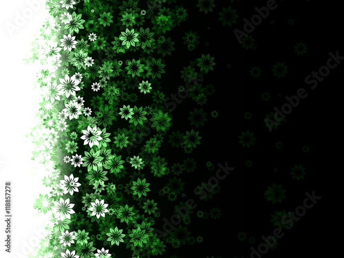 pattern of flowers on a green background