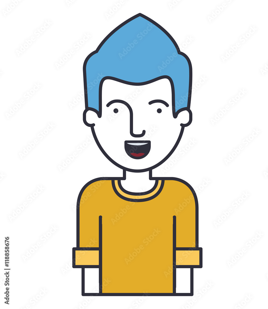 young man avatar isolated icon vector illustration design