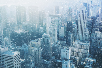 Fototapete New York Verschneite Skyline von New York  © Taiga