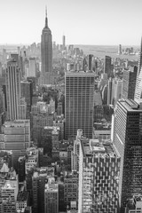 Tableau sur plexiglas New York New York City, Manhattan downtown skyline, black and white  © Taiga