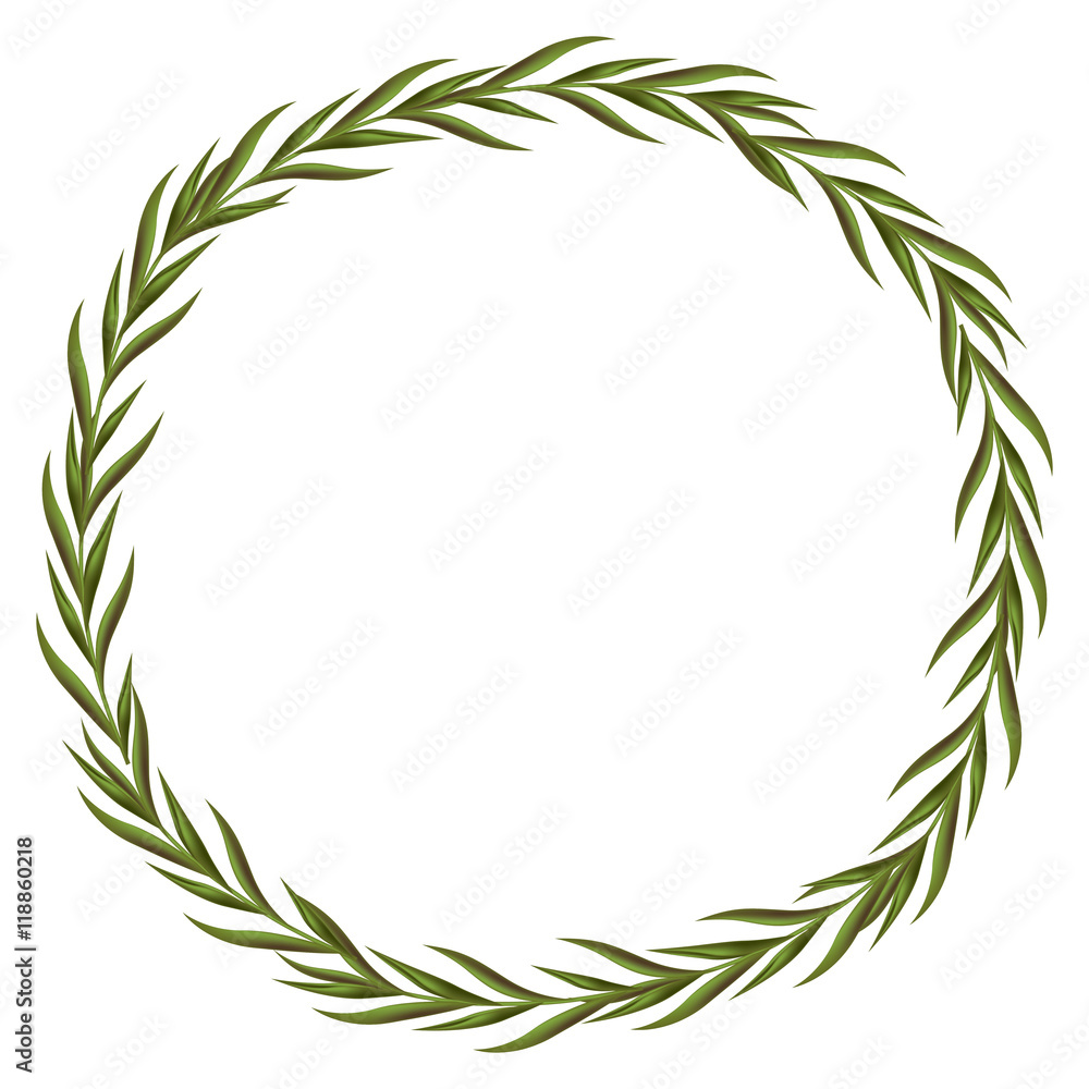 wreath leafs decoration circle isolated icon vector illustration design