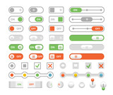 On and off toggle switches, elements of user interface vector set