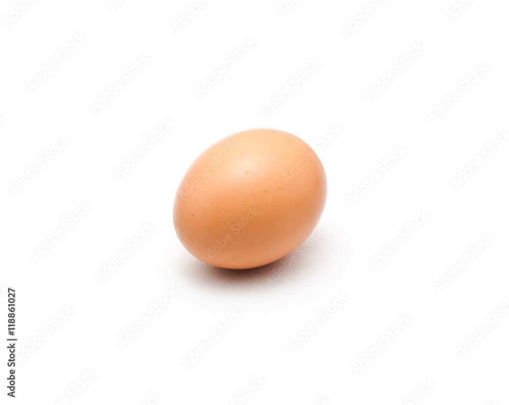 Single brown chicken egg isolated on white Single brown chicken egg isolated on white
