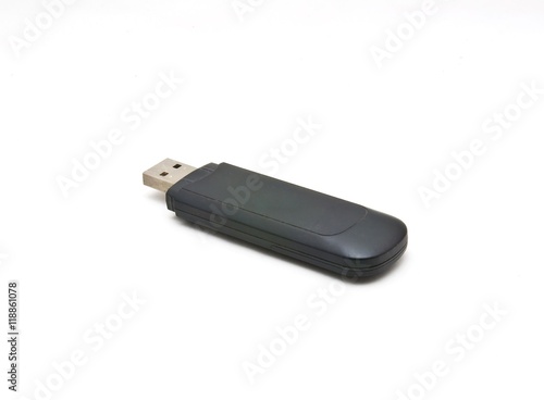 USB flash drive on white background