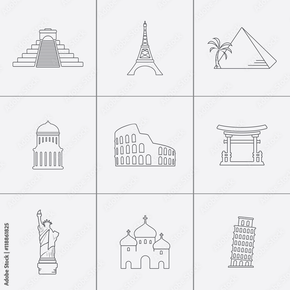 World sights icons