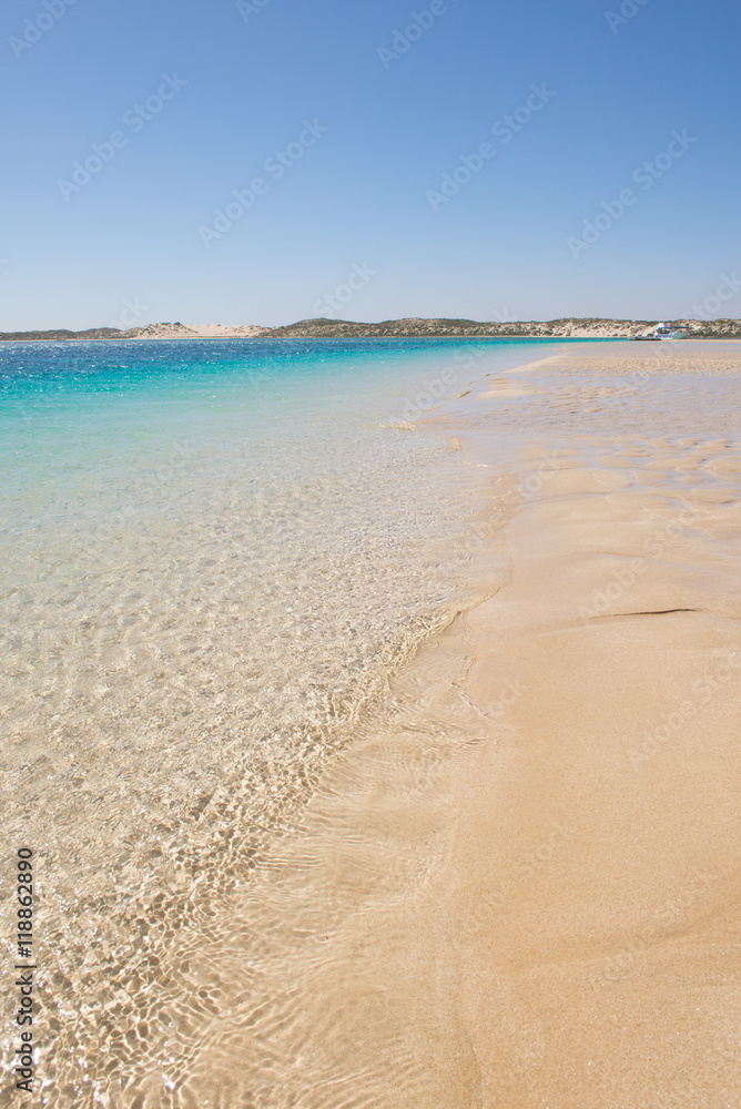 Turquoise ocean water sandy beach Australia