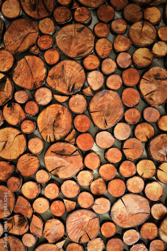 Pieces of wood on the concrete wall,color toned. Pieces of wood on the concrete wall,color toned.