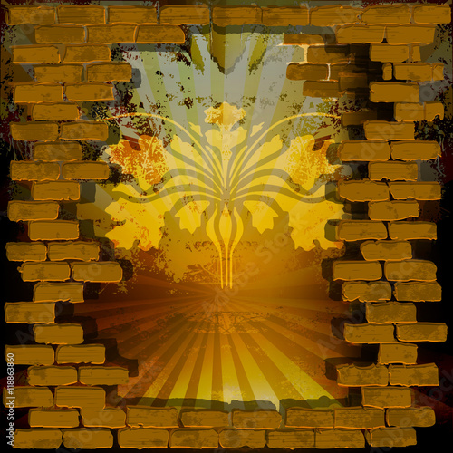 grunge background with brickwork