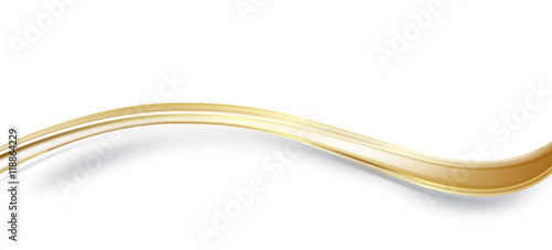 Welle Wellen Band Banner Gold Hintergrund