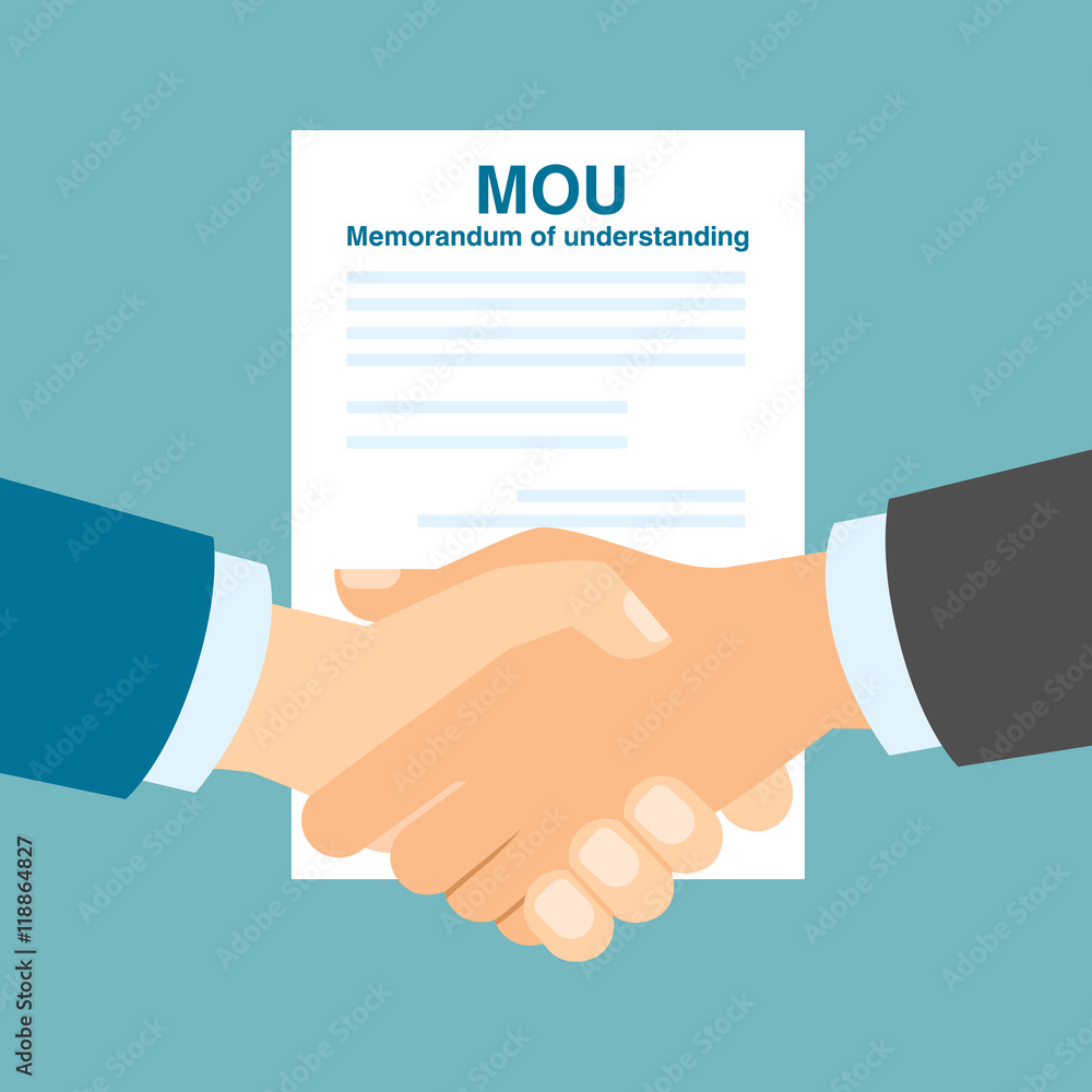 Memorandum of understanding handshake. Agreement in understanding. Memorandum of understanding handshake. Agreement in understanding.