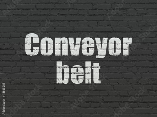 Industry concept: Conveyor Belt on wall background