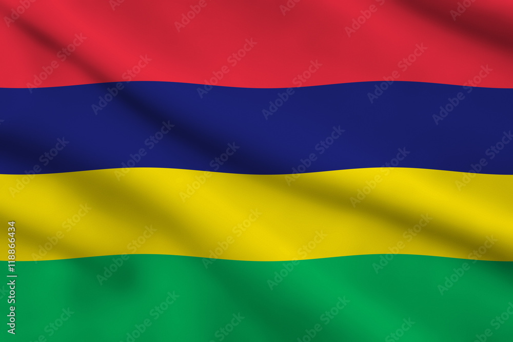 Naklejka premium Flag of Mauritius