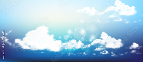 beautiful background with clouds. Vector illustration  gradient mesh.