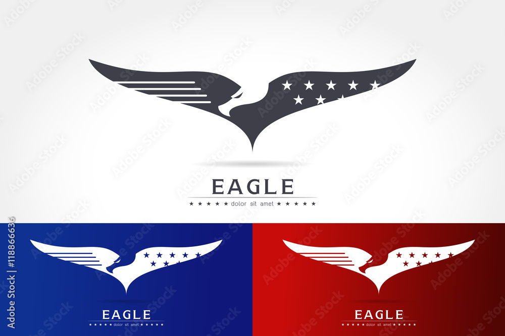 Naklejka premium Graceful eagle silhouette logo