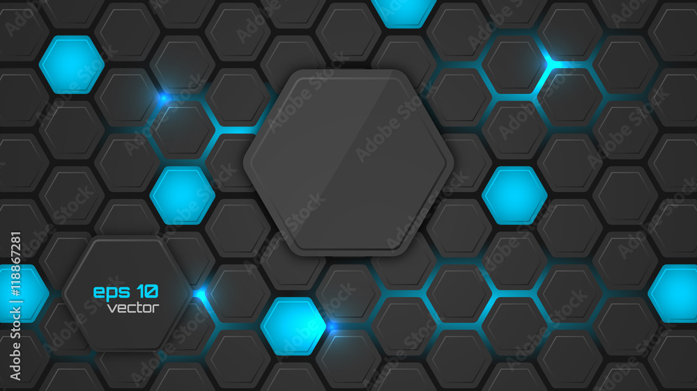 Abstract vector background or pc desktop wallpaper with hexagonal ...