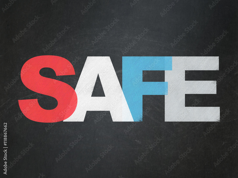 Privacy concept: Safe on School board background