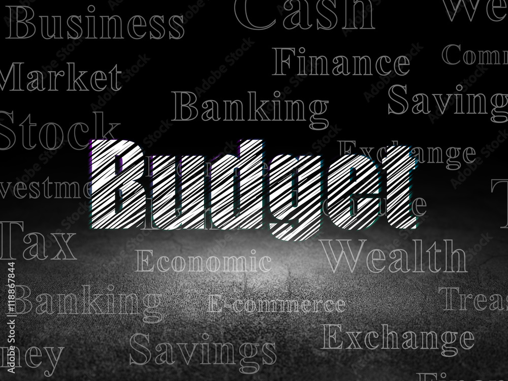 Fototapeta premium Money concept: Budget in grunge dark room