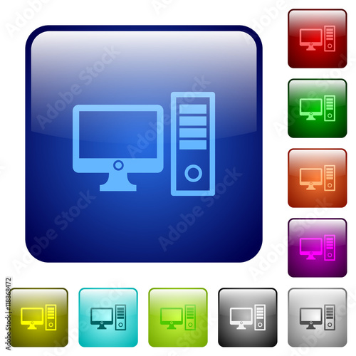 Color desktop computer square buttons