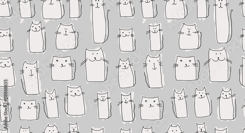 Funny cats family, seamless pattern for your design