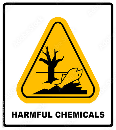 harmful chemicals keep out hazardous to aquatic environment , hazard warning danger banner , isolated vector illustration