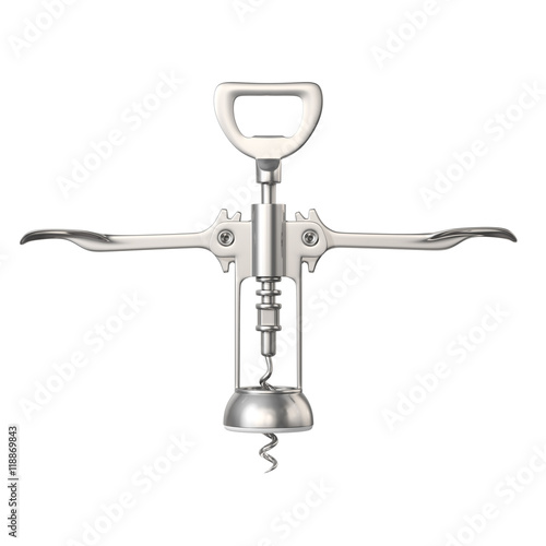 Corkscrew, isolated on white background photo