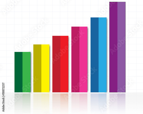 illustration of colorful bar graph with rising