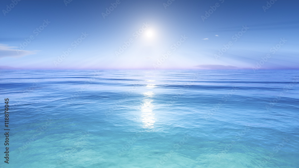 Naklejka premium słońce nad morzem
