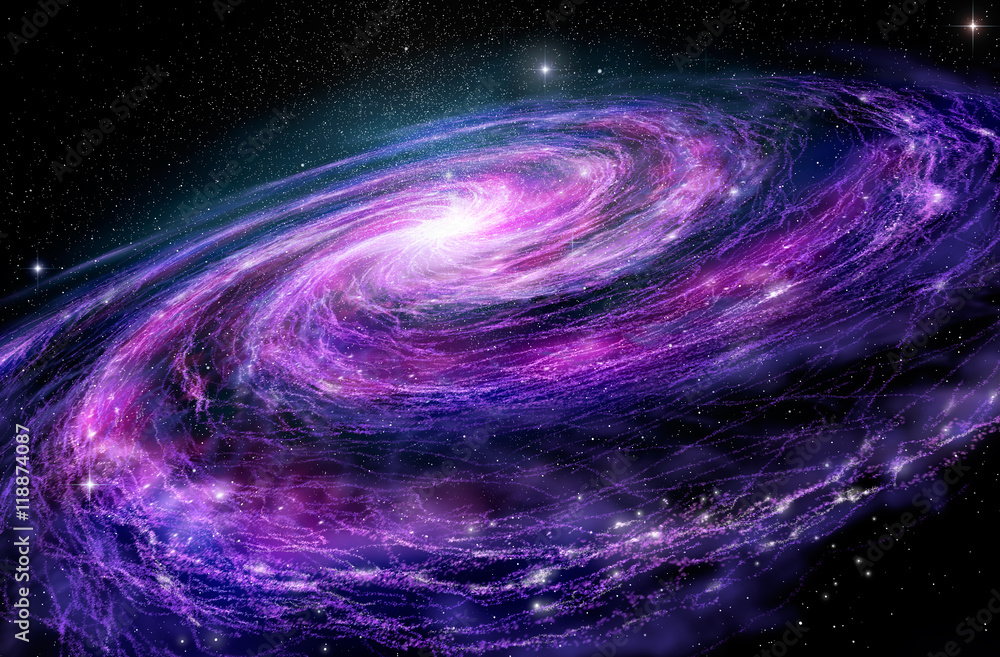 Fototapeta premium Ślimakowaty galaxy, 3D ilustracja głębokiej przestrzeni przedmiot.